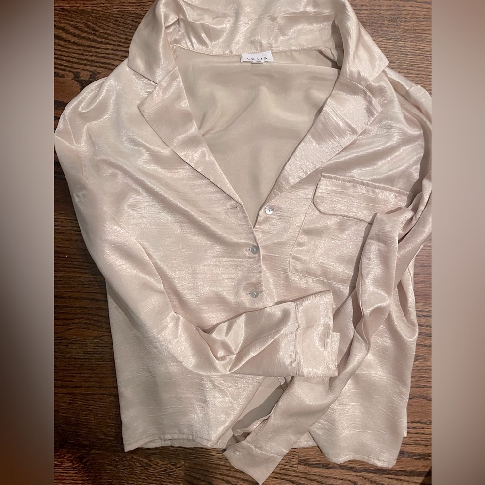 Size small gold champagne blouse